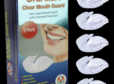 Clear Mouth Guards (5 PACK) for Contact Sports (2 Sizes) - Clear Sports Mouthpiece