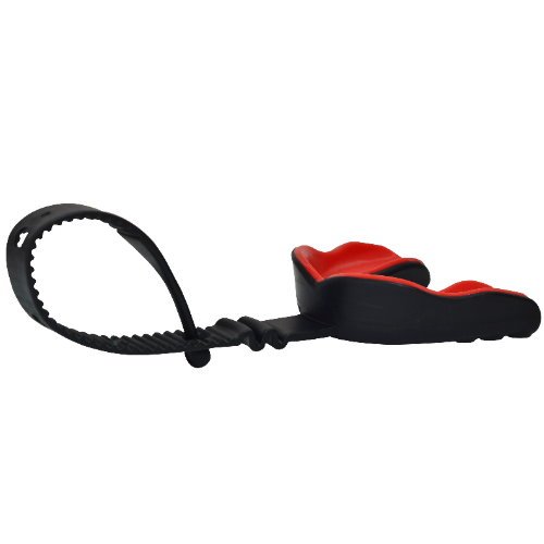 Black Red Sports Mouth Guard with Strap