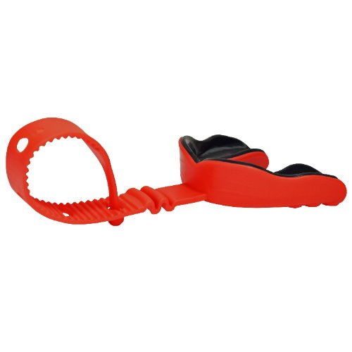 Red Black Sports Mouth Guard with Strap