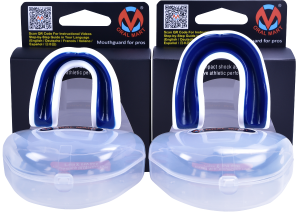 Youth Mouth Guards - 2 Sizes - White Navy Blue