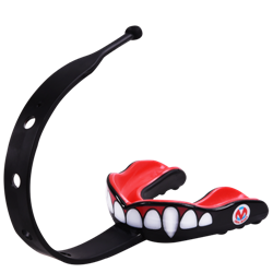 football mouth guard strapped