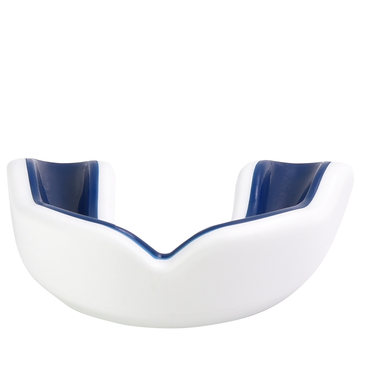 white navy blue youth sports mouth guard for kids