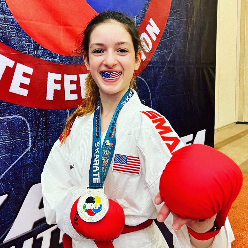 2021 Karate USA Champion with Oral Mart Mouth Guard