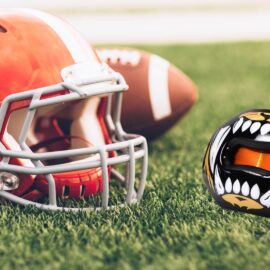 If American Football Players Have Helmets, Why Do They Still Need a football mouth guard / lip guard protector / pacifier mouth guard