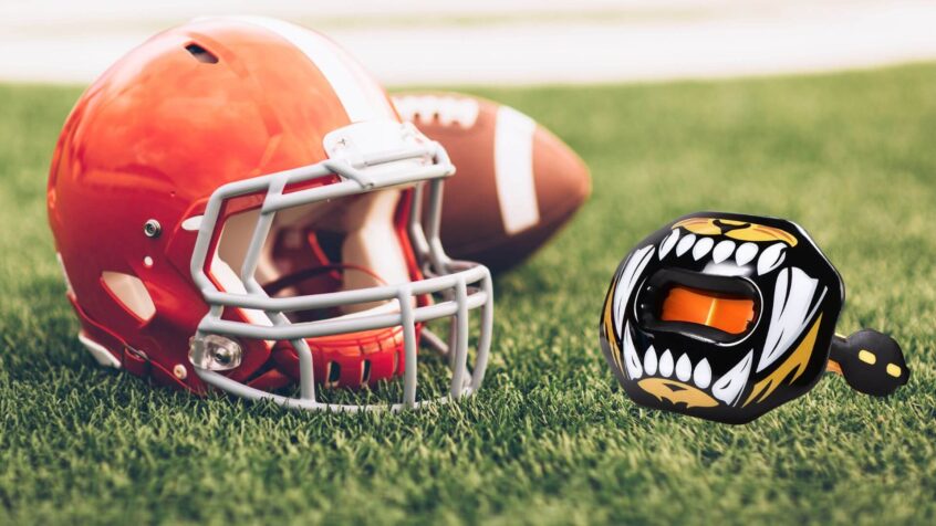 If American Football Players Have Helmets, Why Do They Still Need a football mouth guard / lip guard protector / pacifier mouth guard