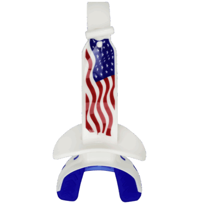 Football Mouth Guard with Built-In Strap USA Flag