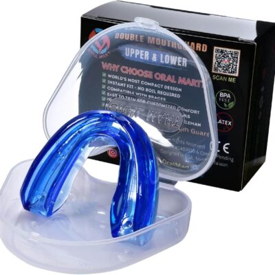 Brace Mouth Guard Double Mouthguard Upper and Lower Blue Clear