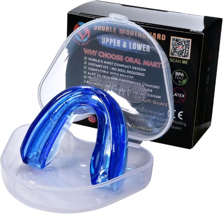 Brace Mouth Guard Double Mouthguard Upper and Lower Blue Clear Brace Mouth Guard Double Mouthguard Upper and Lower Blue Clear