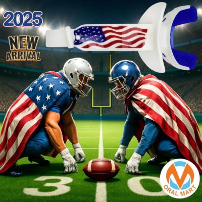 USA Flag Football Mouth Guard with Strap 2025